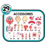 Suitcase Mashroom Beauty Set Luna Toys 29Pcs 27x13,5x24cm.