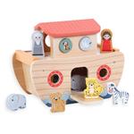 WOODEN NOAHS ARK WITH ANIMALS 27Χ13Χ21CM LUNA