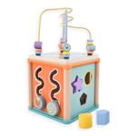 WOODEN ACTIVITY CUBE 15,5X15,5X29CM LUNA