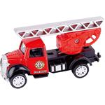 VEHICLE FIRE TRUCK METALLIC PULL BACK 1:55 12X4,5X6,5CM 4DES LUNA