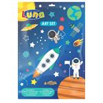 COLORING PAGES 24SH+1SH STICKERS+6MINI MARKERS ASTRONAUT LUNA