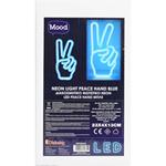 NEON LIGHT PEACE HAND BLUE 23X4X13 MOOD