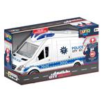 Police Van White 1:14 Friction Luna Toys with sound and light 30x11,3x17cm.