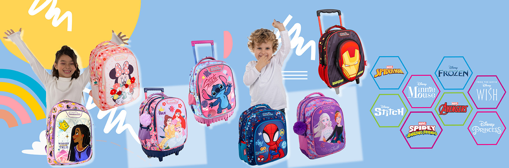 New School backpacks Disney and Marvel!