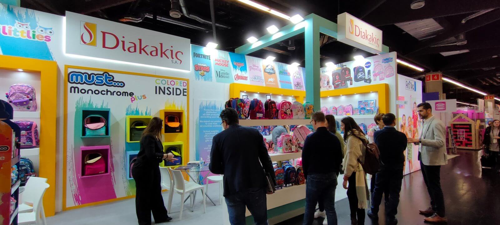 The booth of Diakaki Imports S.A. is at the center of attraction at Spielwarenmesse